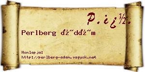 Perlberg Ádám névjegykártya